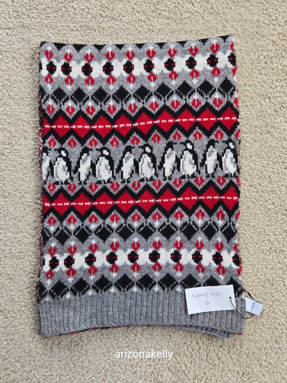 NWT Fair Isle Penguin Pals Scarf Vera Bradley Bird - Picture 7 of 9
